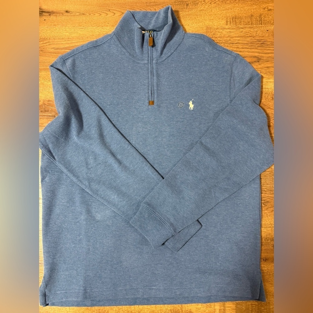 POLO RALPH LAUREN Men’s Blue Quarter-Zip Pullover sz L